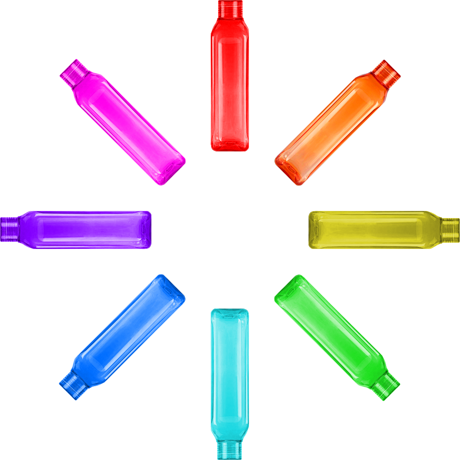 Botellas de colores